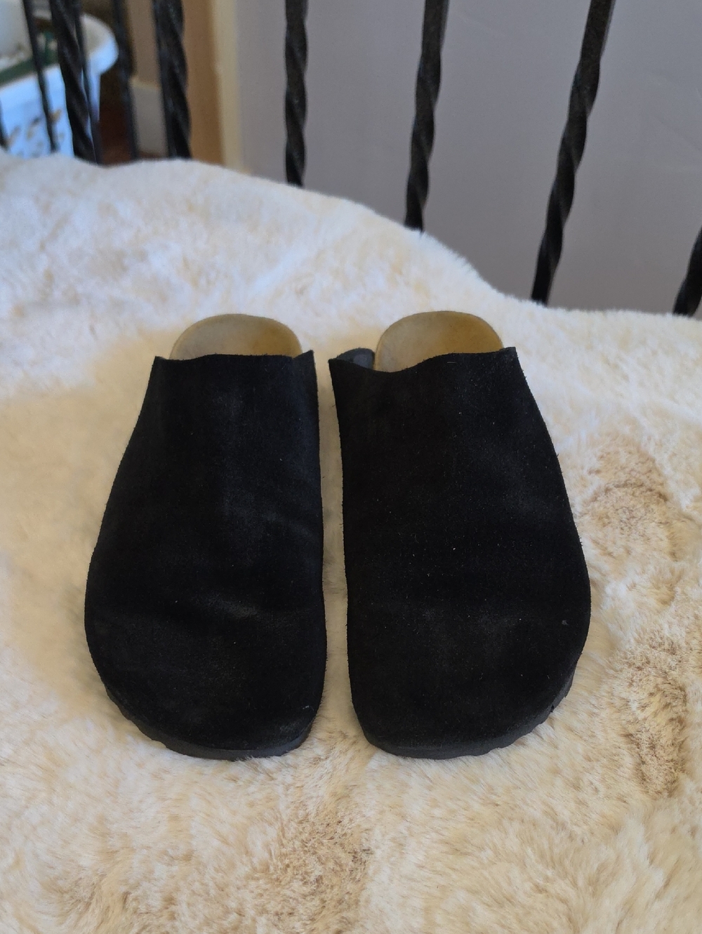 Seychelles Black Suede Slip-On Mules